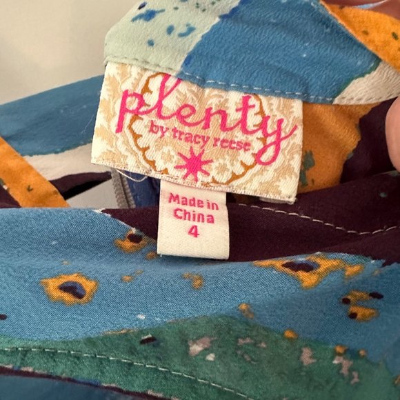 Anthropologie Plenty by Tracy Reese Multicolor Silk Striped Draped Cowl Neck Dre - Picture 9 of 10